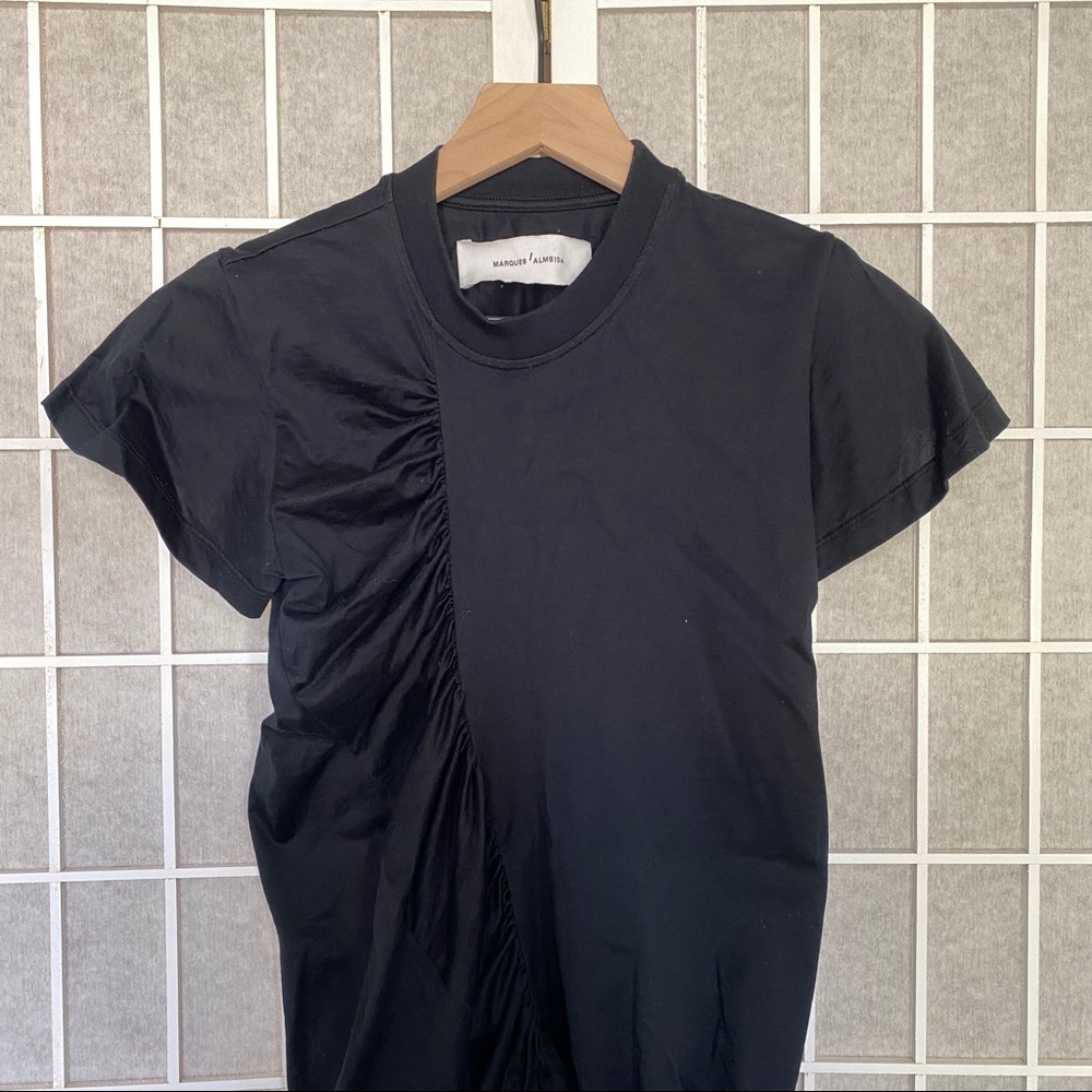 Marques Almeida smocked front navy t-shirt